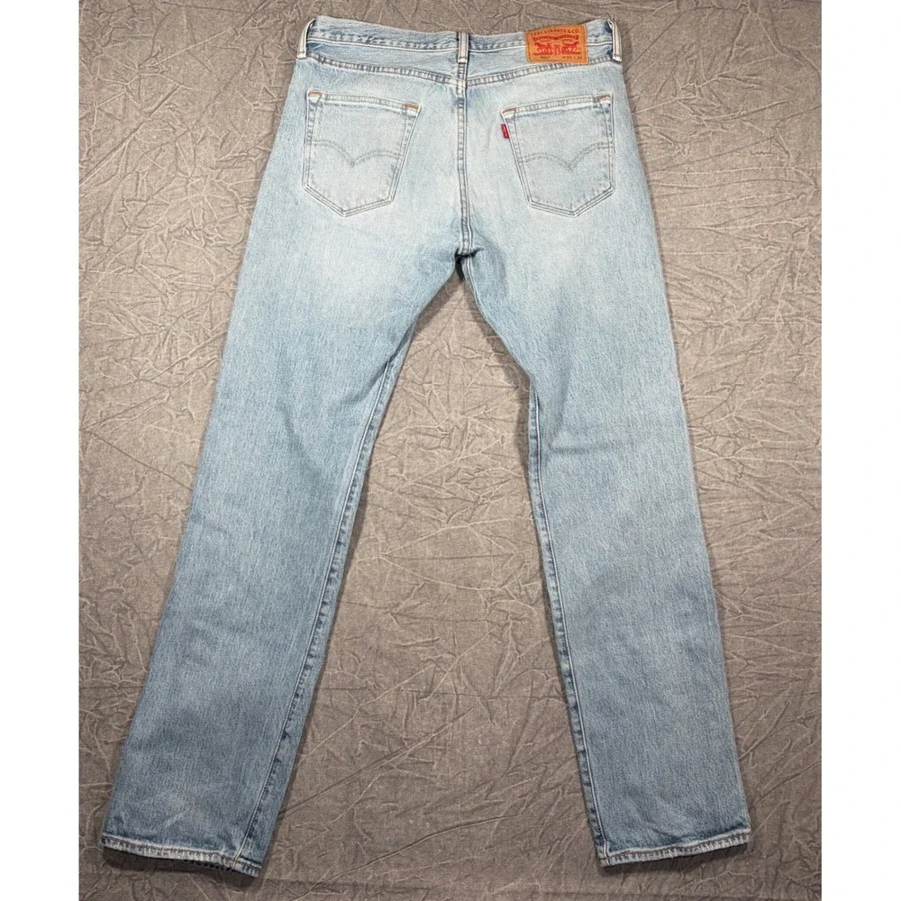 Levi's Jeans Mens 33x34 Light Blue 501 Original Fit Straight Leg Button Fly